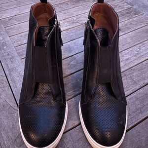 Paolo Women’s Black Perforated High-Top Sneakers